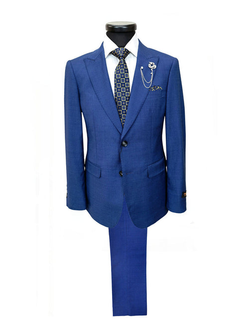 Blue Slim Fit Suit-0