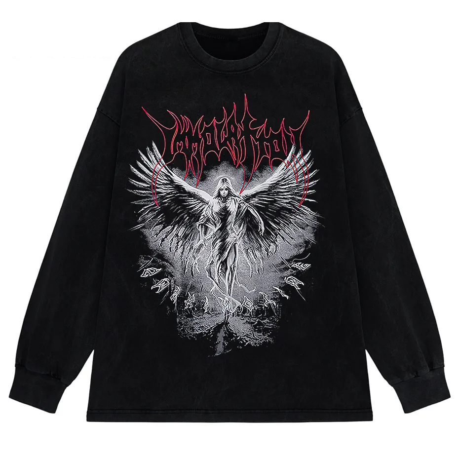 Y2k Gothic Punk Style Men T Shirt Clothes Harajuku Oversized T-shirt Top Tee High Street Hipster Summer Streetwear Anime Clothes-5