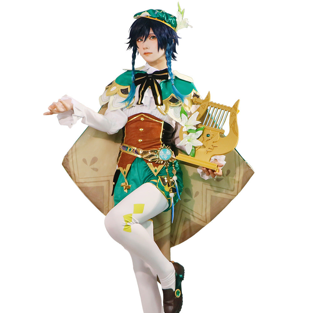 Genshin Impact high matching Babatos Wendy cos dress dress Fengshen Zhengtai Wendy cosplay dress suit