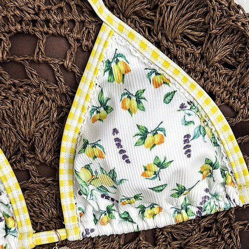 Bikini Swimwear Women's Three-Piece Printed Bikini Sexy Beach Swimsuit