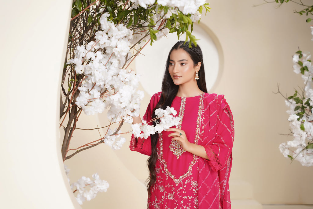 Husan e Jahan - Luxury Chiffon Outfit with Chiffon Dupatta & Gharara - Ready to Wear - V2 - Eid25 - 04 -SD