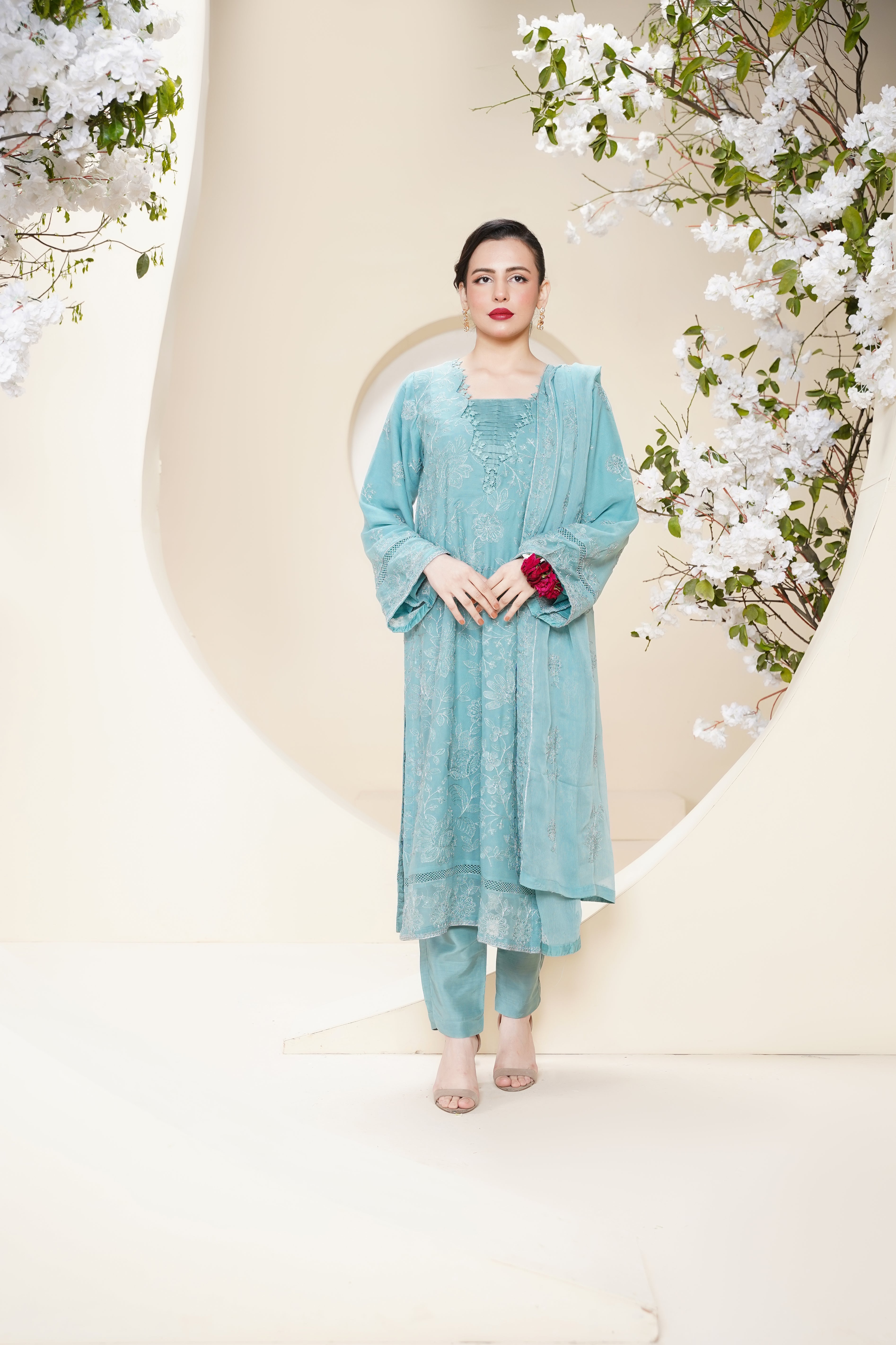 Husan e Jahan - Luxury Chiffon Outfit with Chiffon Dupatta - Ready to Wear - V2 - Eid25 - 08 - HEJFeroziV208