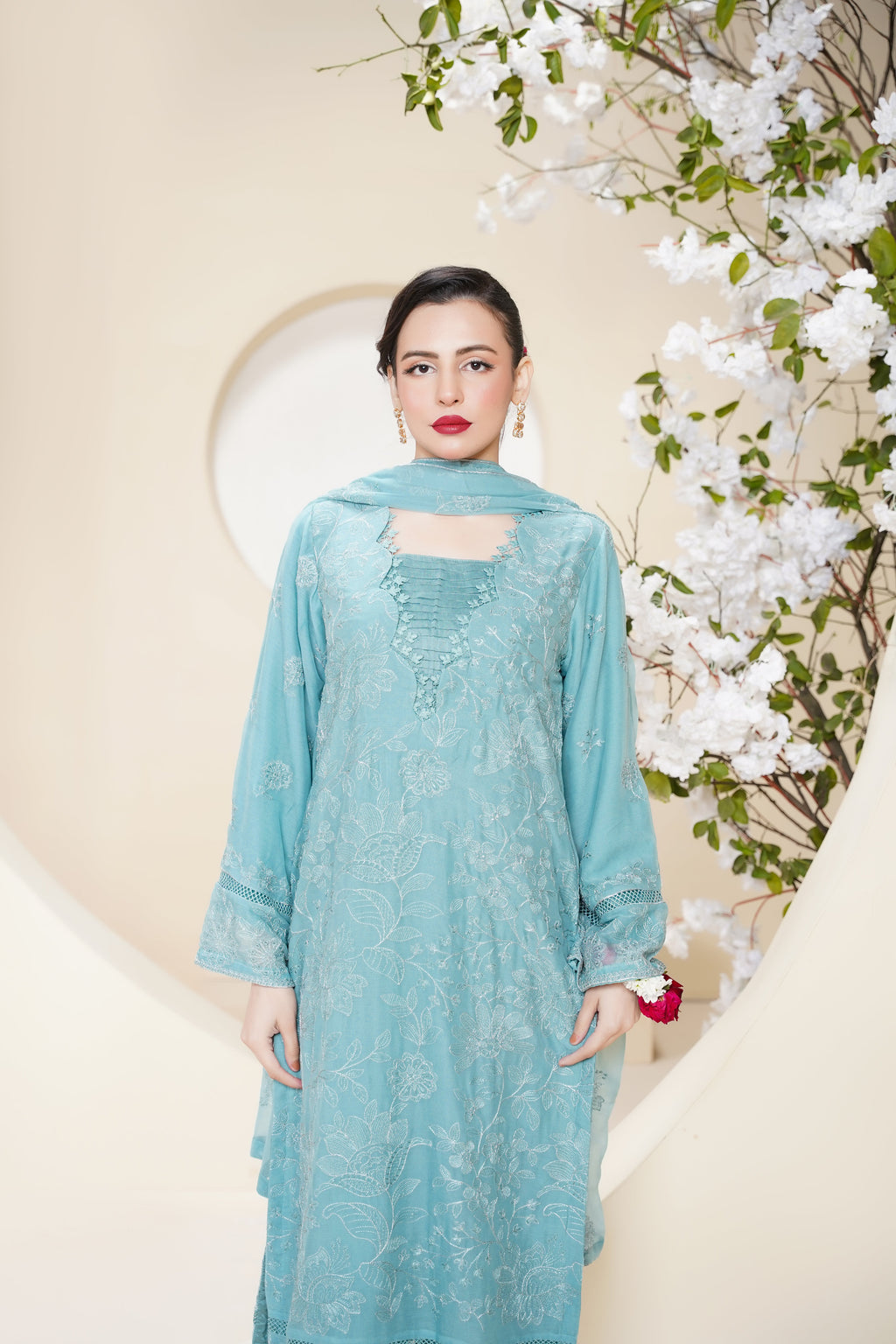 Husan e Jahan - Luxury Chiffon Outfit with Chiffon Dupatta - Ready to Wear - V2 - Eid25 - 08 - HEJFeroziV208