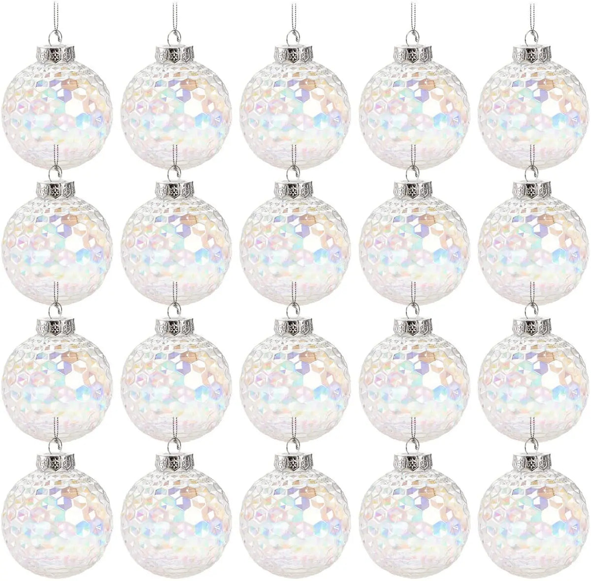 Colorful PET Christmas Balls - 8cm
