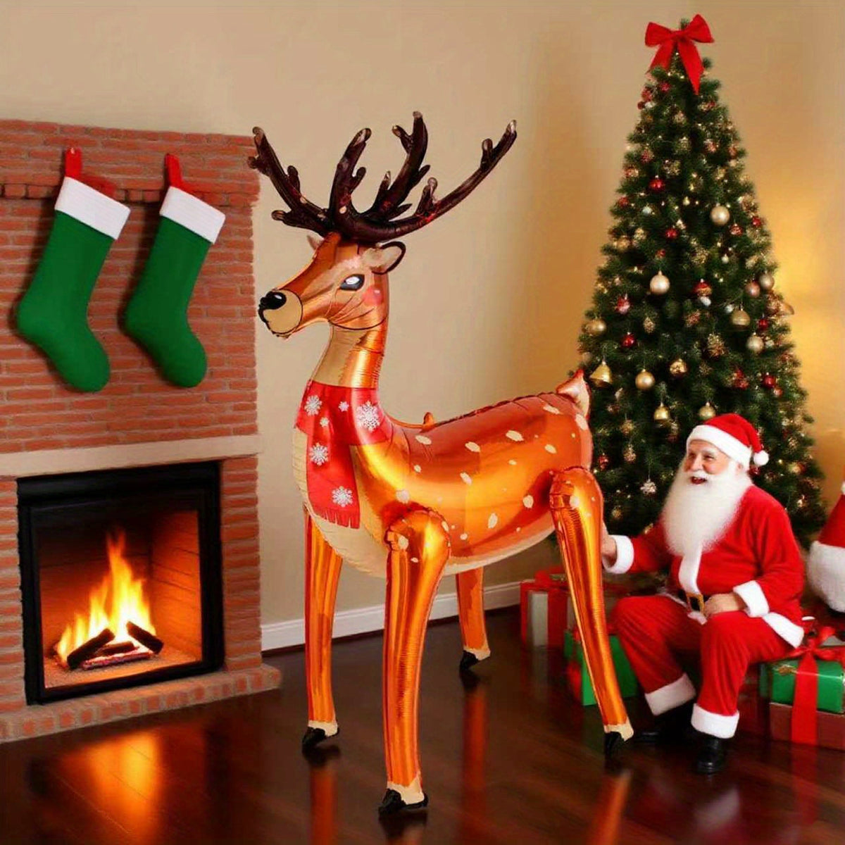 4D Inflatable Christmas Deer Decorations (2pcs)