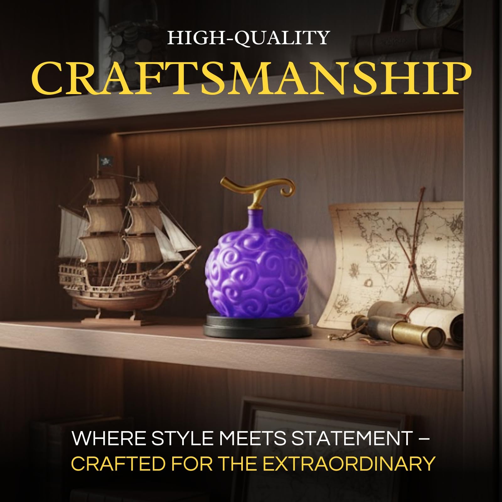 Fruit Whiskey Wine Decanter 34 Oz Anime Pirate Devil Colored Barware Anime Merch Purple Gold Fruit O-4