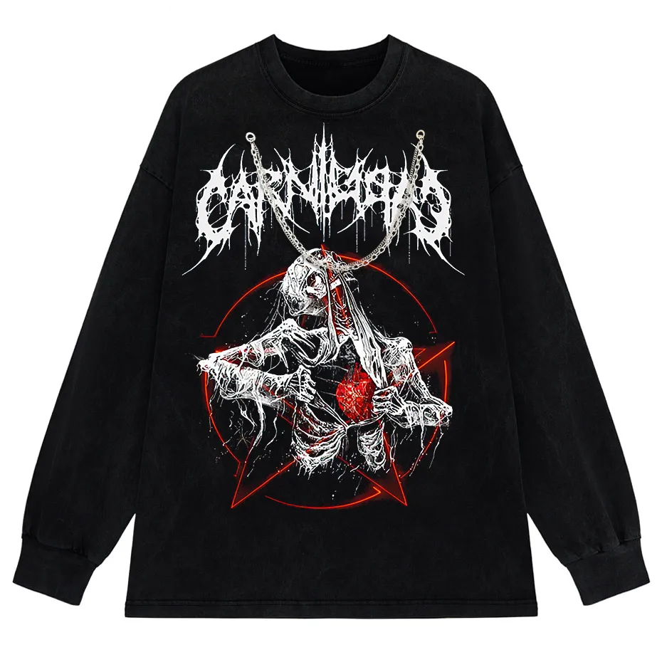 Gothic Demon Anime Print T-Shirt Women Y2K Harajuku Streetwear-6