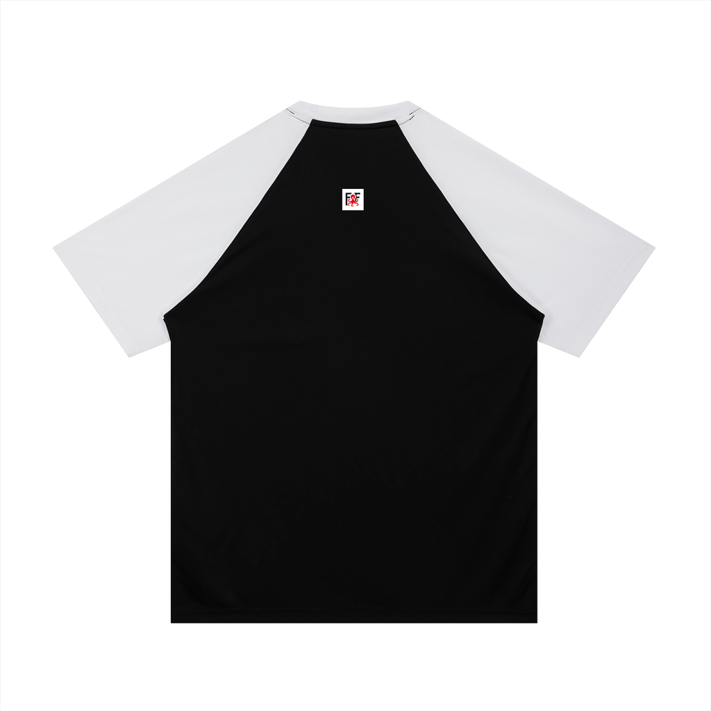 Contrast Raglan Sleeve Mesh T-Shirt