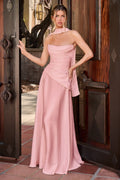 Strapless Satin A-Line Dress-1