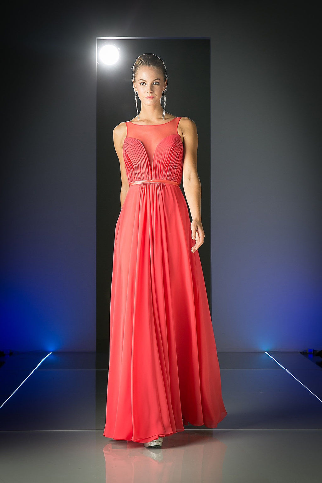 Long Illusion Sweetheart Dress-3