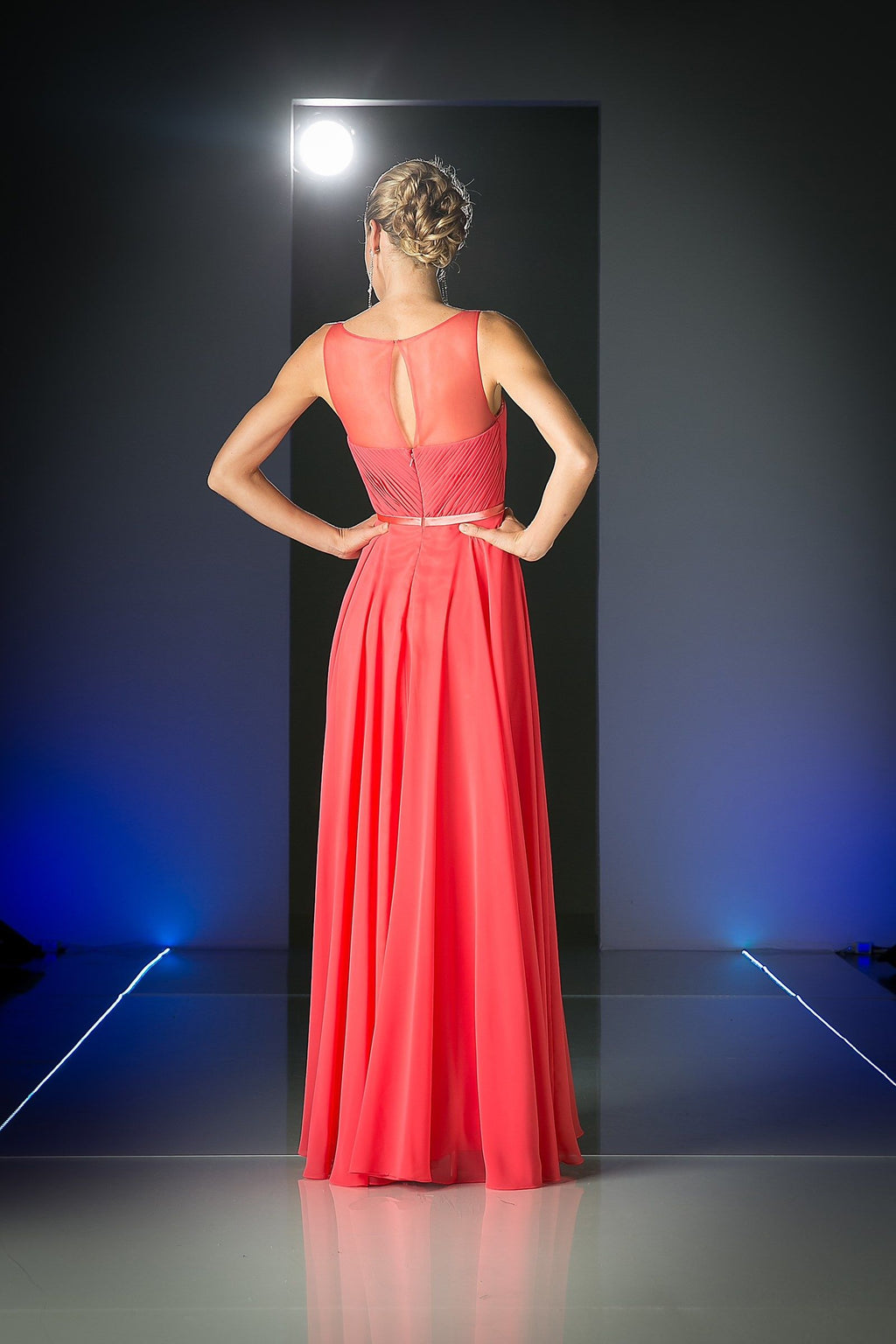 Long Illusion Sweetheart Dress-4