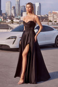 Luxe Satin A-Line Corset Dress-1