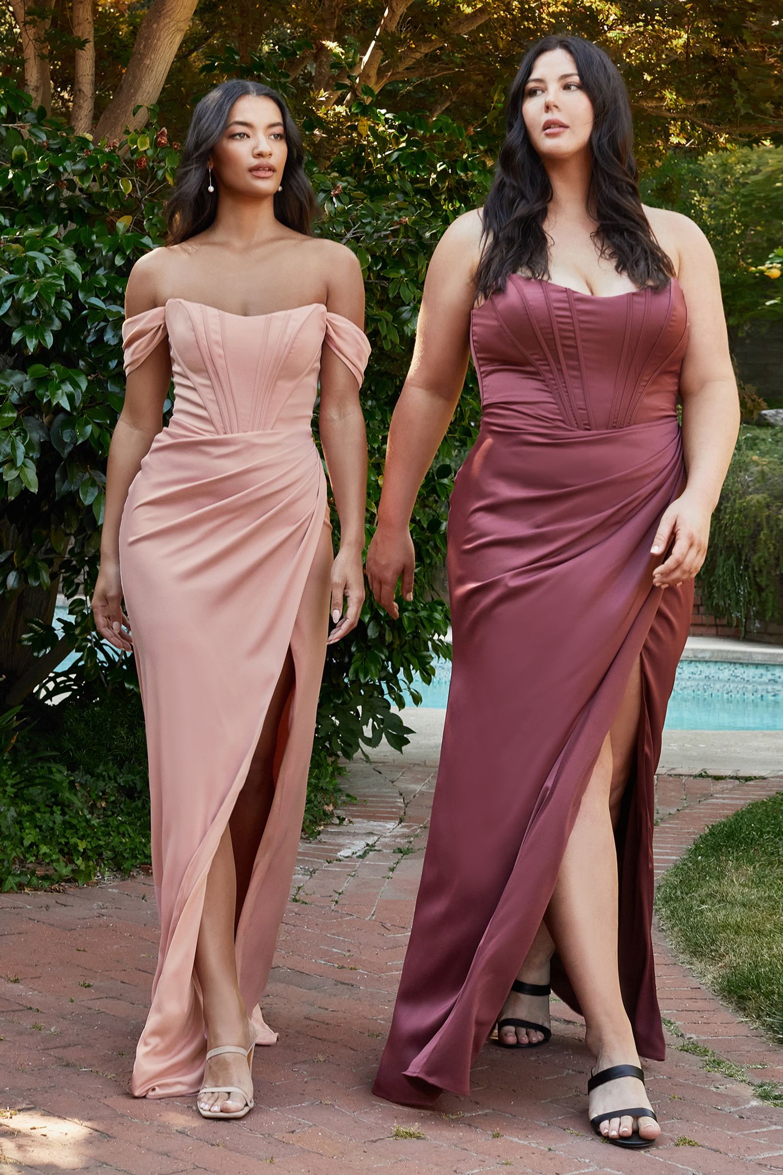 Satin Corset Off The Shoulder Dress-1
