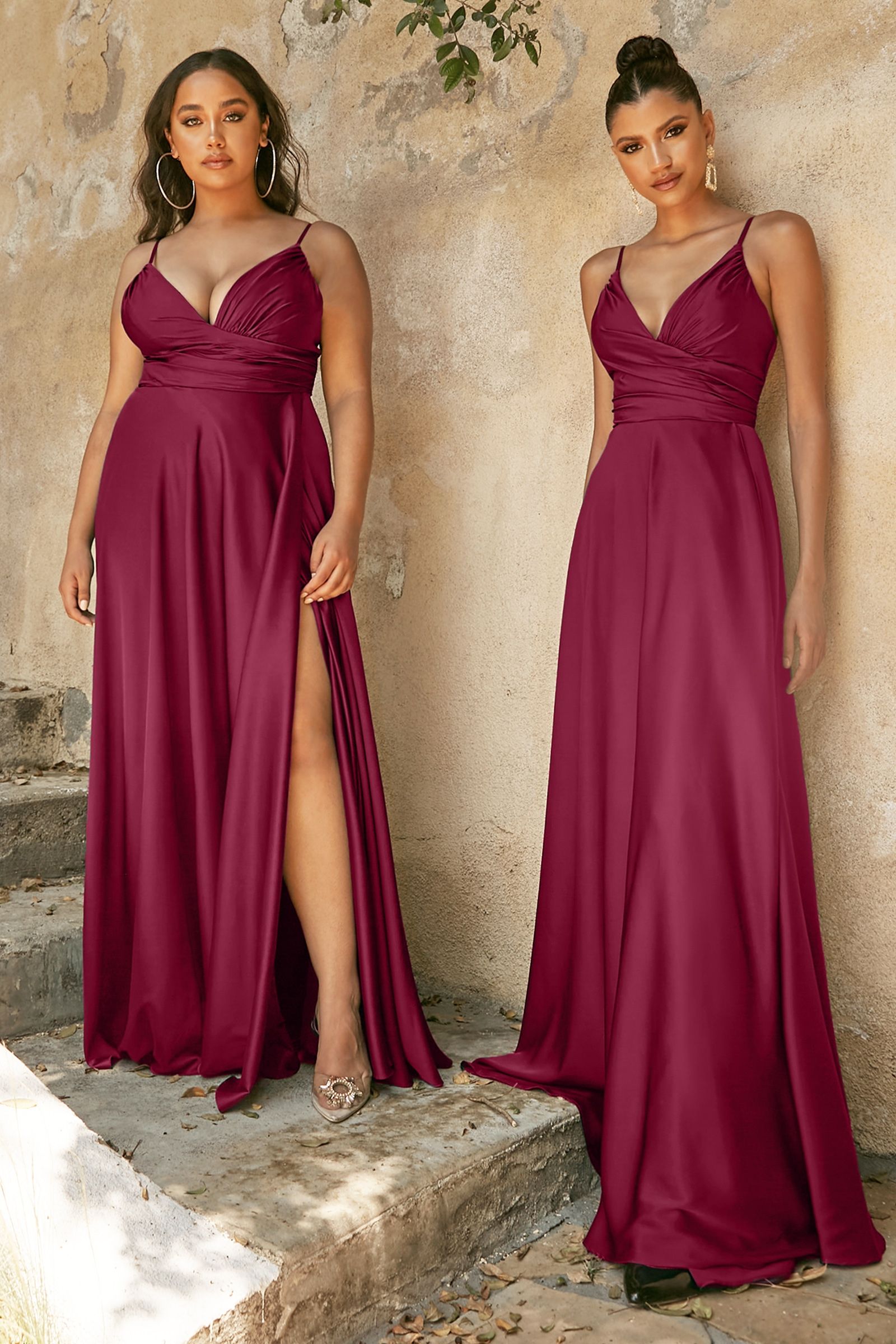 Sweetheart Neckline Soft Satin A-Line Curvy Fit-3