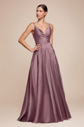 Soft Satin A-Line Sweatheart Neckline With Slit-5