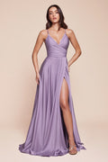 Soft Satin A-Line Sweatheart Neckline With Slit-10