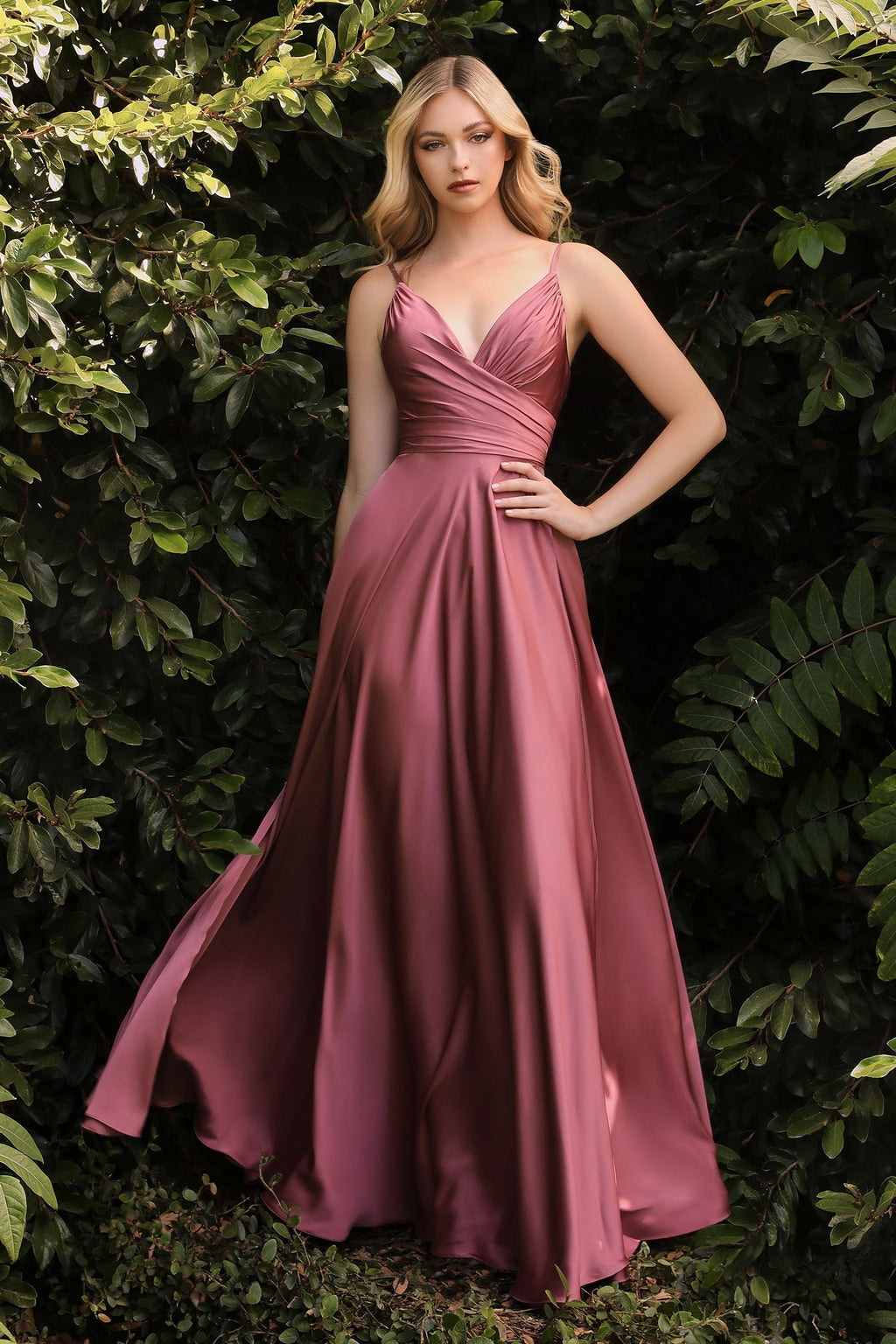 Soft Satin A-Line Sweatheart Neckline With Slit-12