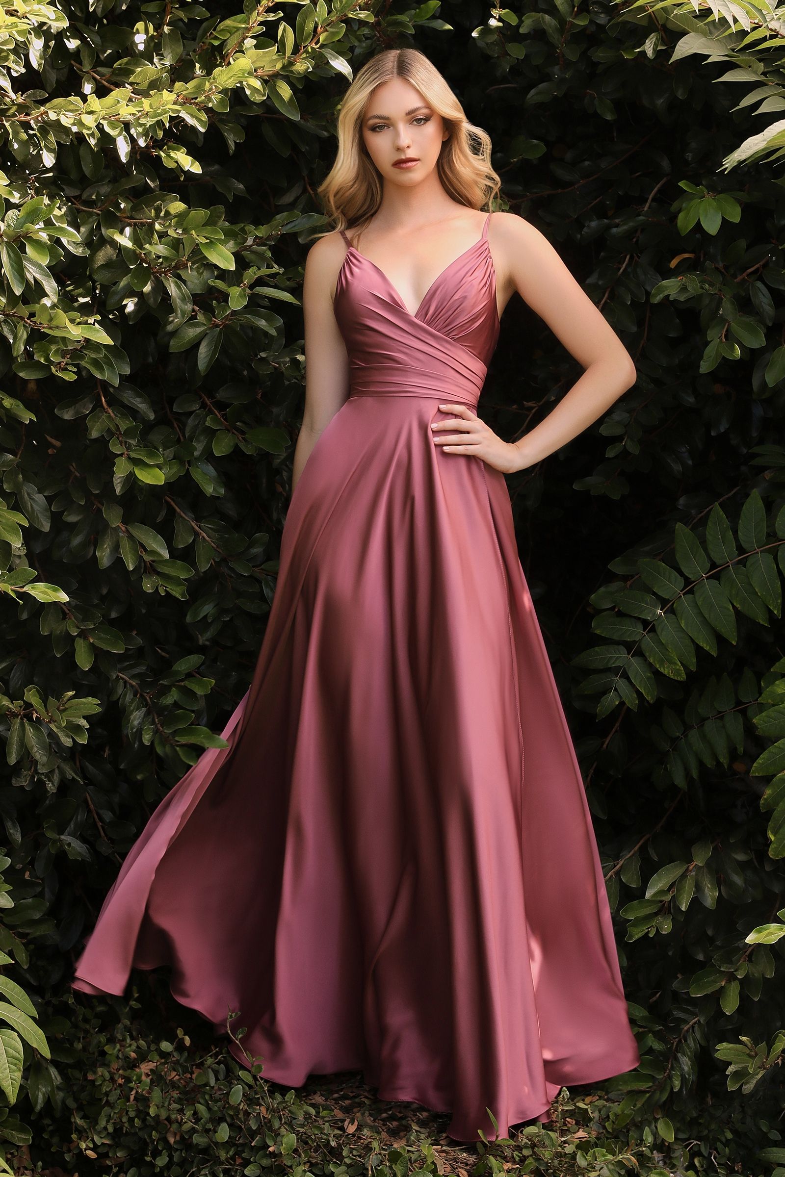 Soft Satin A-Line Sweatheart Neckline With Slit-12