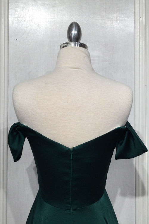 A-Line Satin Off The Shoulder Dress-10