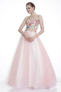 Strapless Floral Lace Dress-0