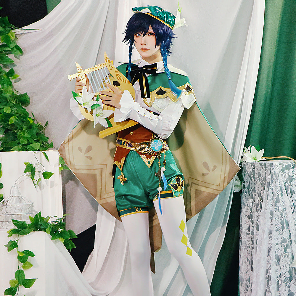 Genshin Impact high matching Babatos Wendy cos dress dress Fengshen Zhengtai Wendy cosplay dress suit
