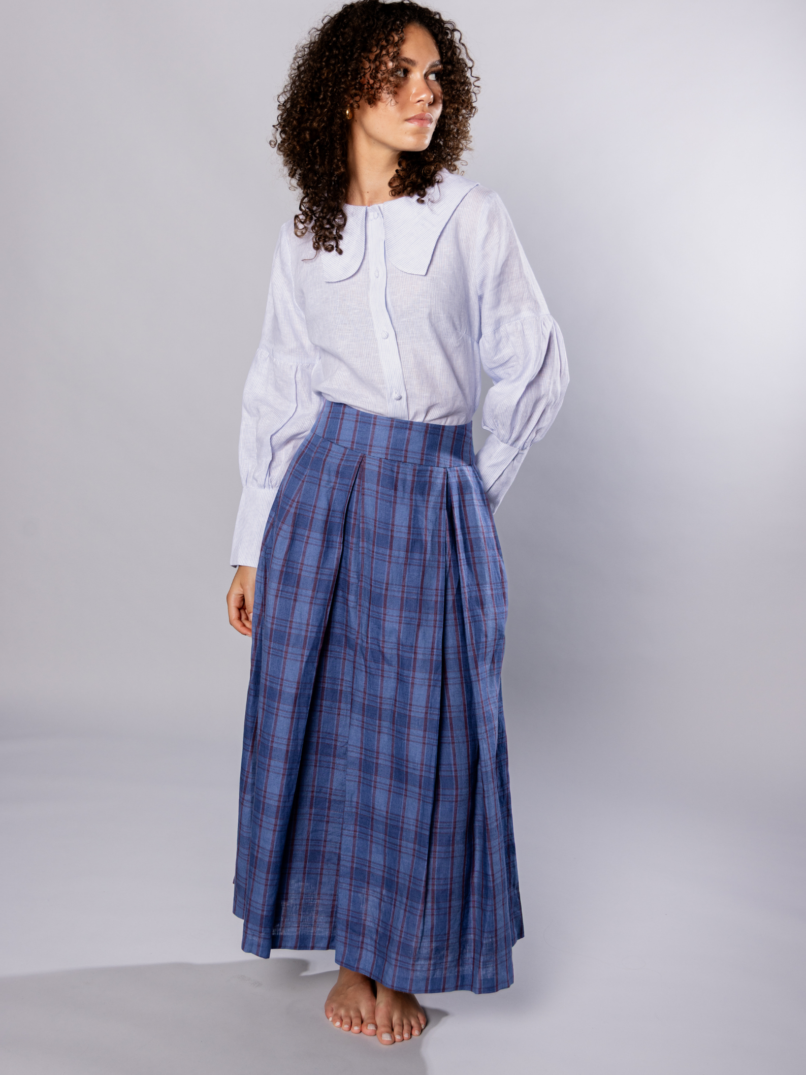 Maxi skirt with pockets Organic Linen – Valery | No More Nobody-3