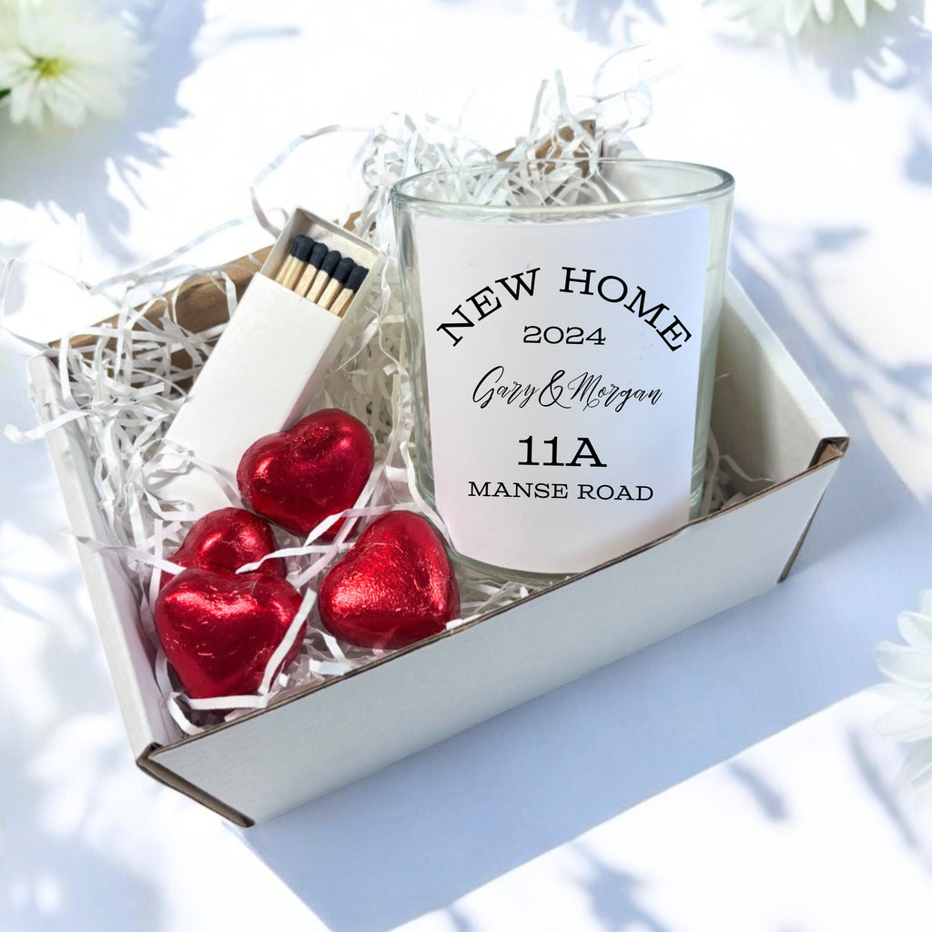 Personalised New Home Candle Gift Set | Keepsake for Couples, Friends