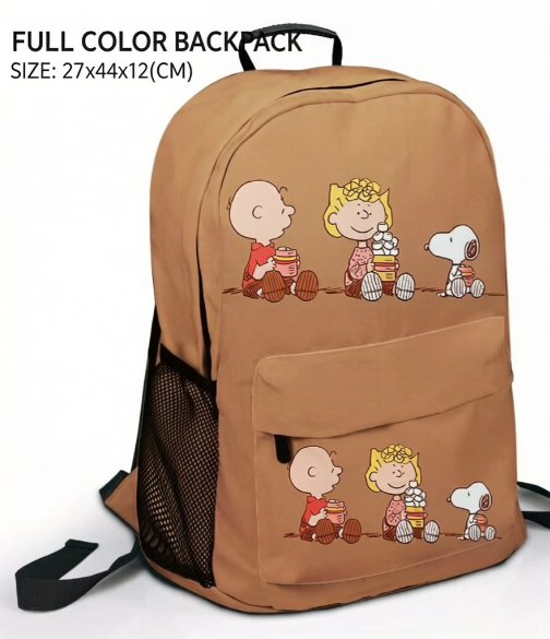 Snoopy Cartoon Cute Canvas Backpack Outdoor Backpack Student School Bag