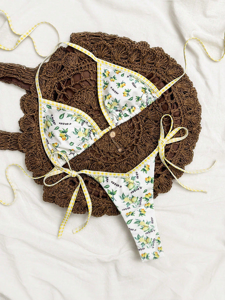 Bikini Swimwear Women's Three-Piece Printed Bikini Sexy Beach Swimsuit