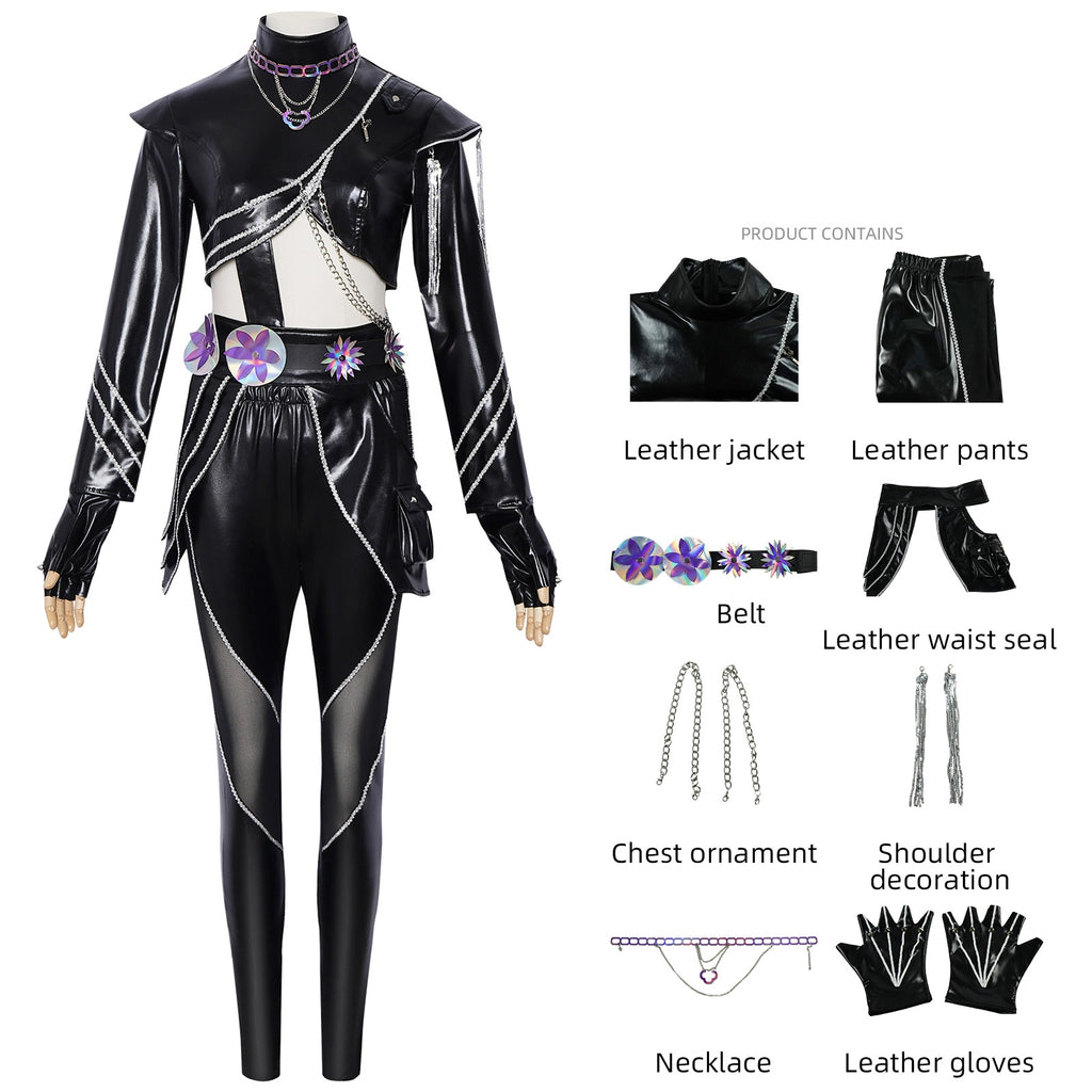 Witch Hunt cosplay costume Rumizo Emira black leather bodysuit cosplay