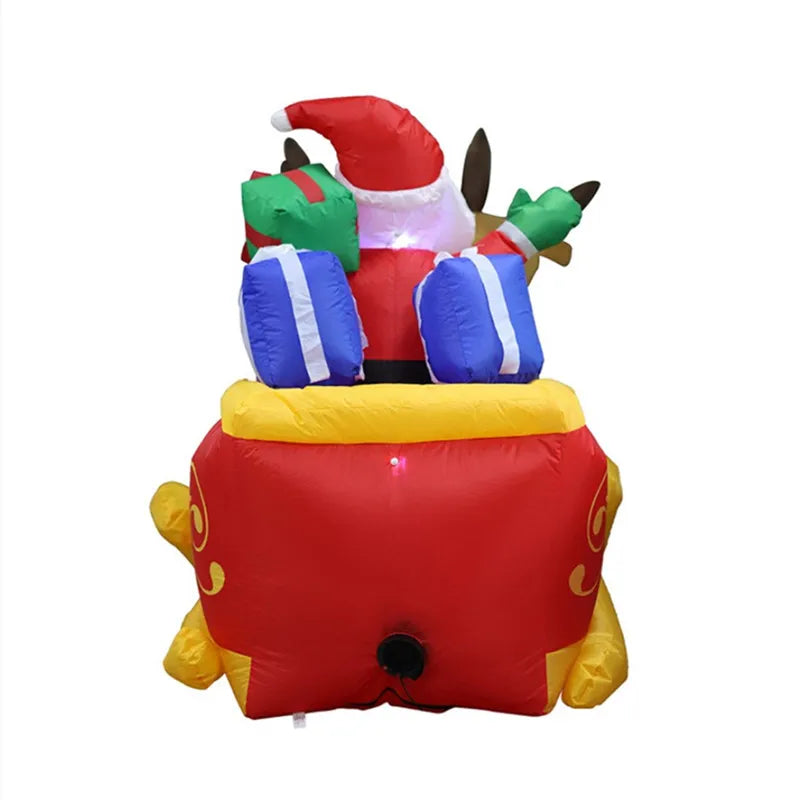 Christmas Santa Reindeer Sleigh Inflatable LED Yard Decor
