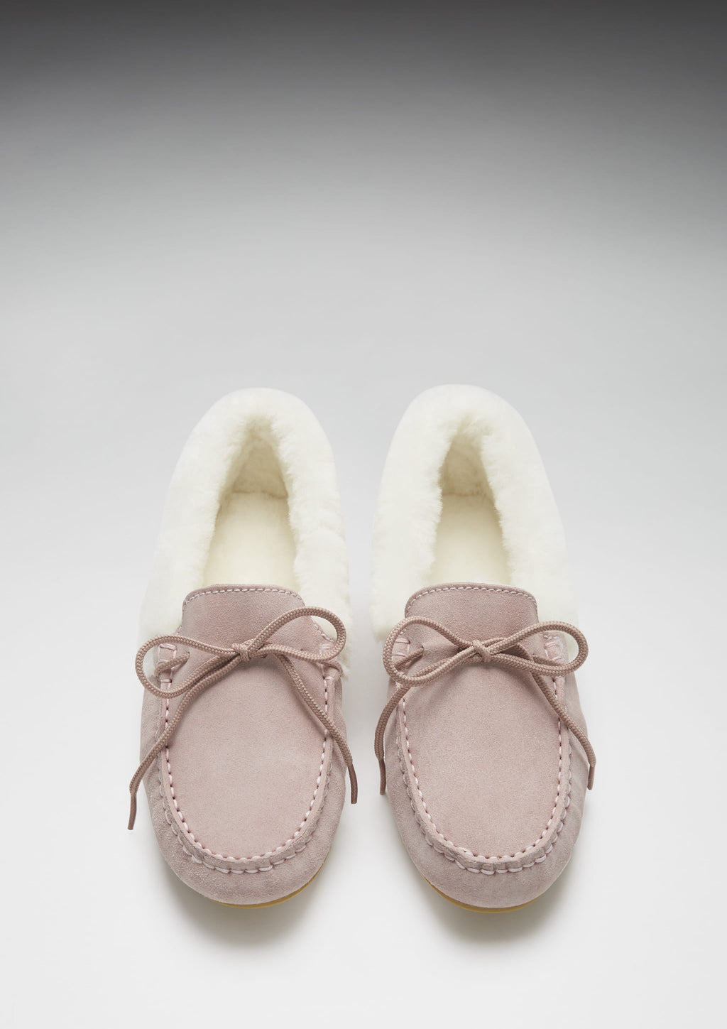 Women's slippers, sheepskin, ice pink suede-2