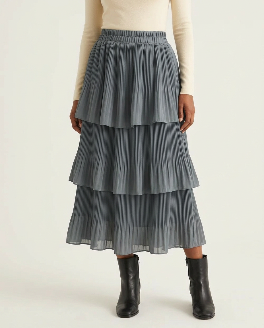 The Ariela Pleated Tiered Skirt-0