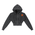 Vintage Washed Cropped Fleece Hoodie