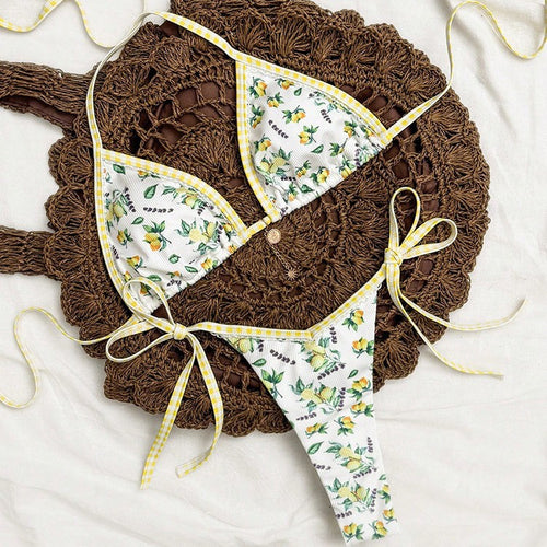 Bikini Swimwear Women's Three-Piece Printed Bikini Sexy Beach Swimsuit