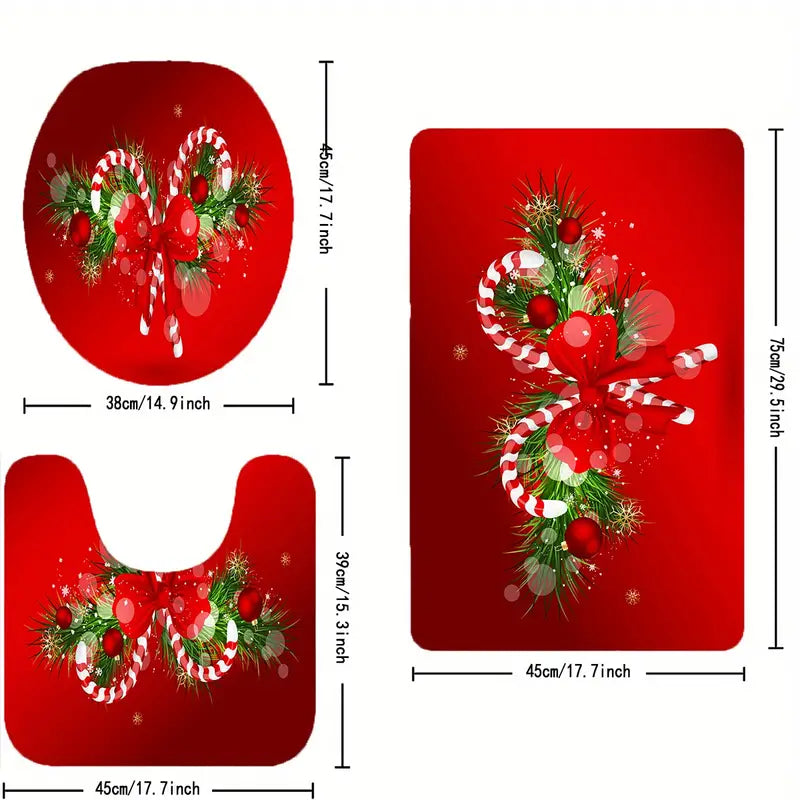 Merry & Bright: 4-Piece Christmas Bathroom Accessory Set