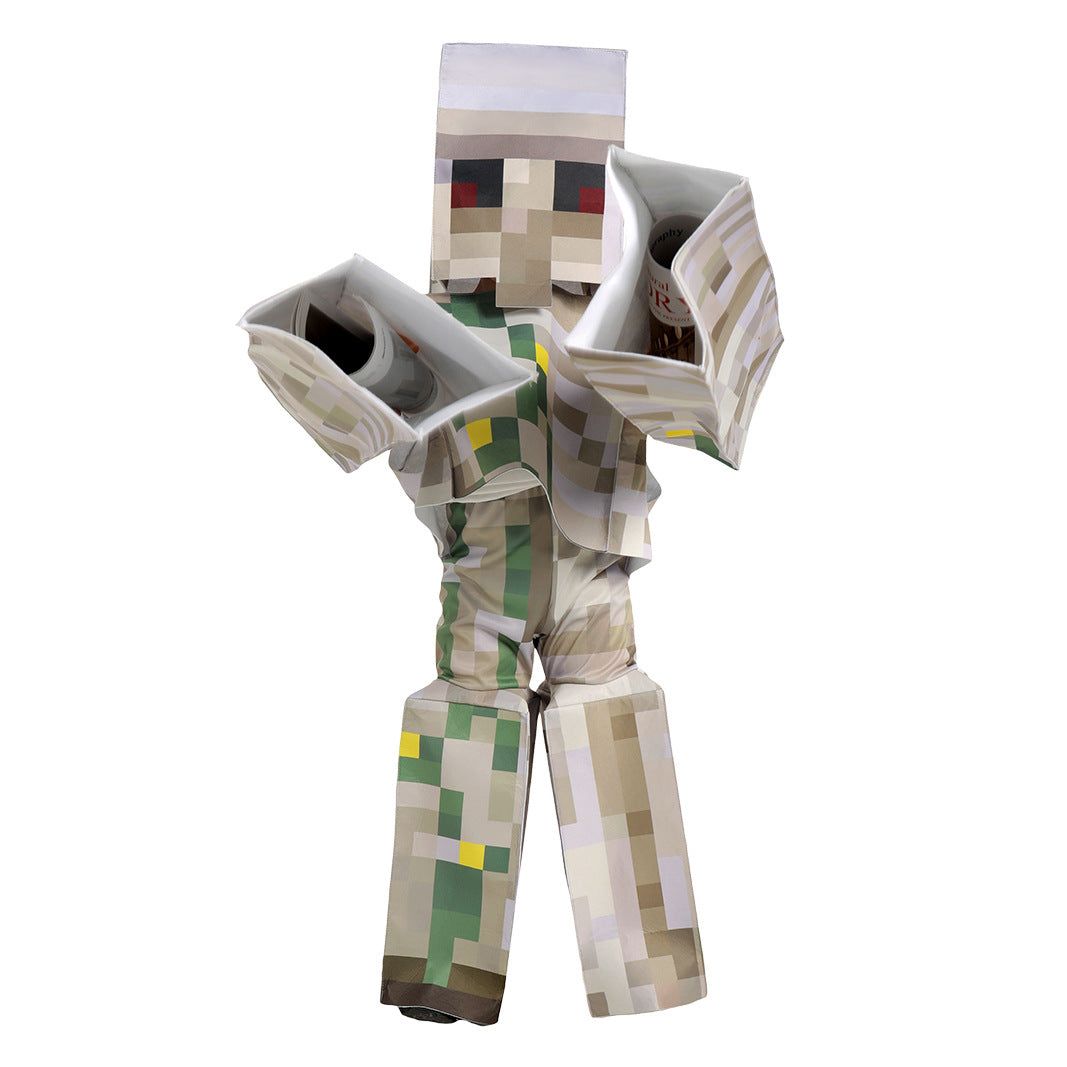 Golem Children's Cosplay Costume My World Game Minecraft Performance Costume Halloween Outfit