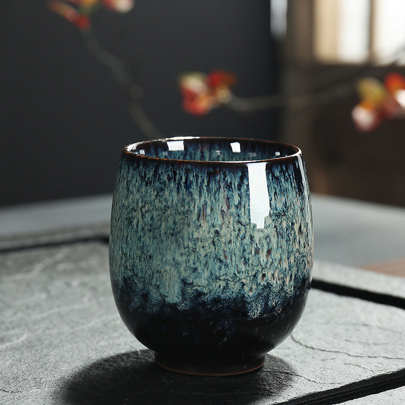 150ML  Ceramic Kung Fu Tea Cup for Home Use, Single Personal Tea Cup, Tenmoku Jian Zhan, Yohen Master Tea Bowl, Tea Cup, Tea Bowl