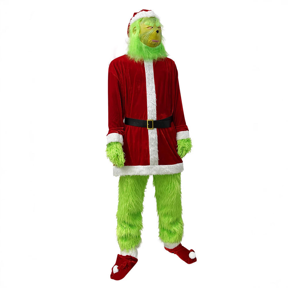 Christmas Costume Cosplay Clothes Grinch Santa Claus The Grinch Party Performance Costume