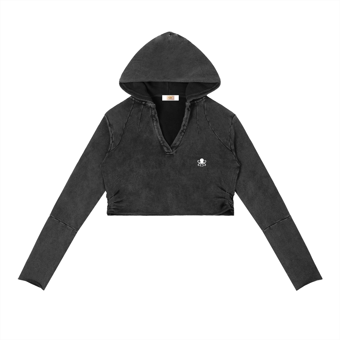 Vintage Washed Raw Edge Hoodie