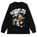 Men's Distressed Anime Graphic T-Shirt Hip Hop Harajuku Streetwear Cotton Oversized Tee-5
