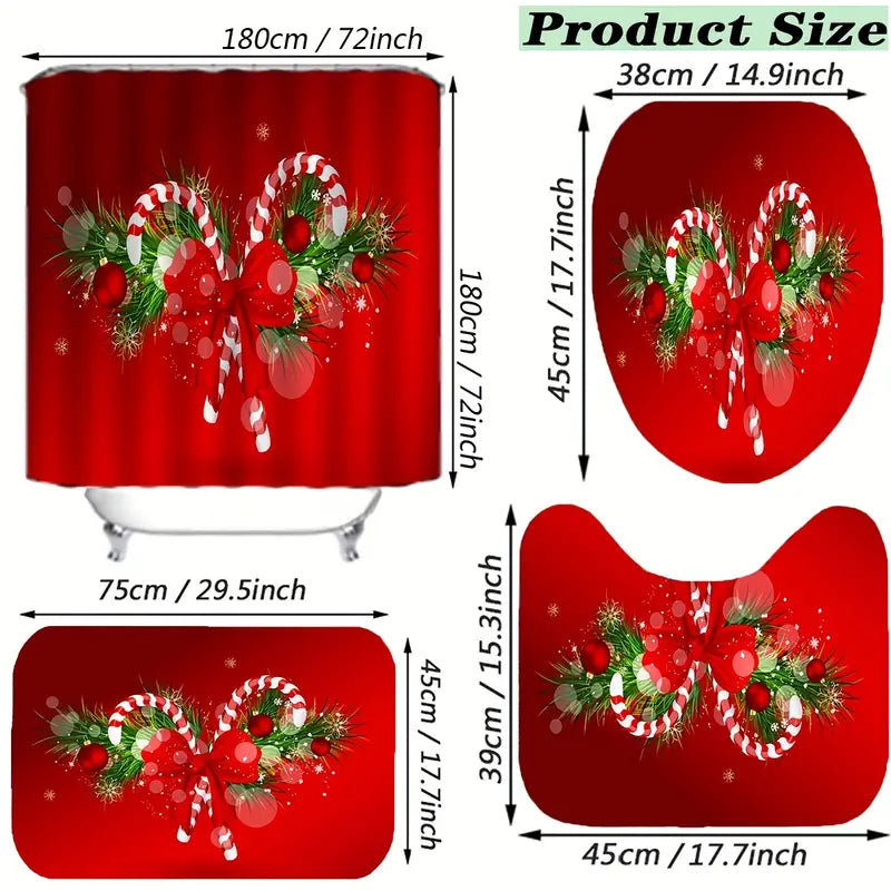 Merry & Bright: 4-Piece Christmas Bathroom Accessory Set