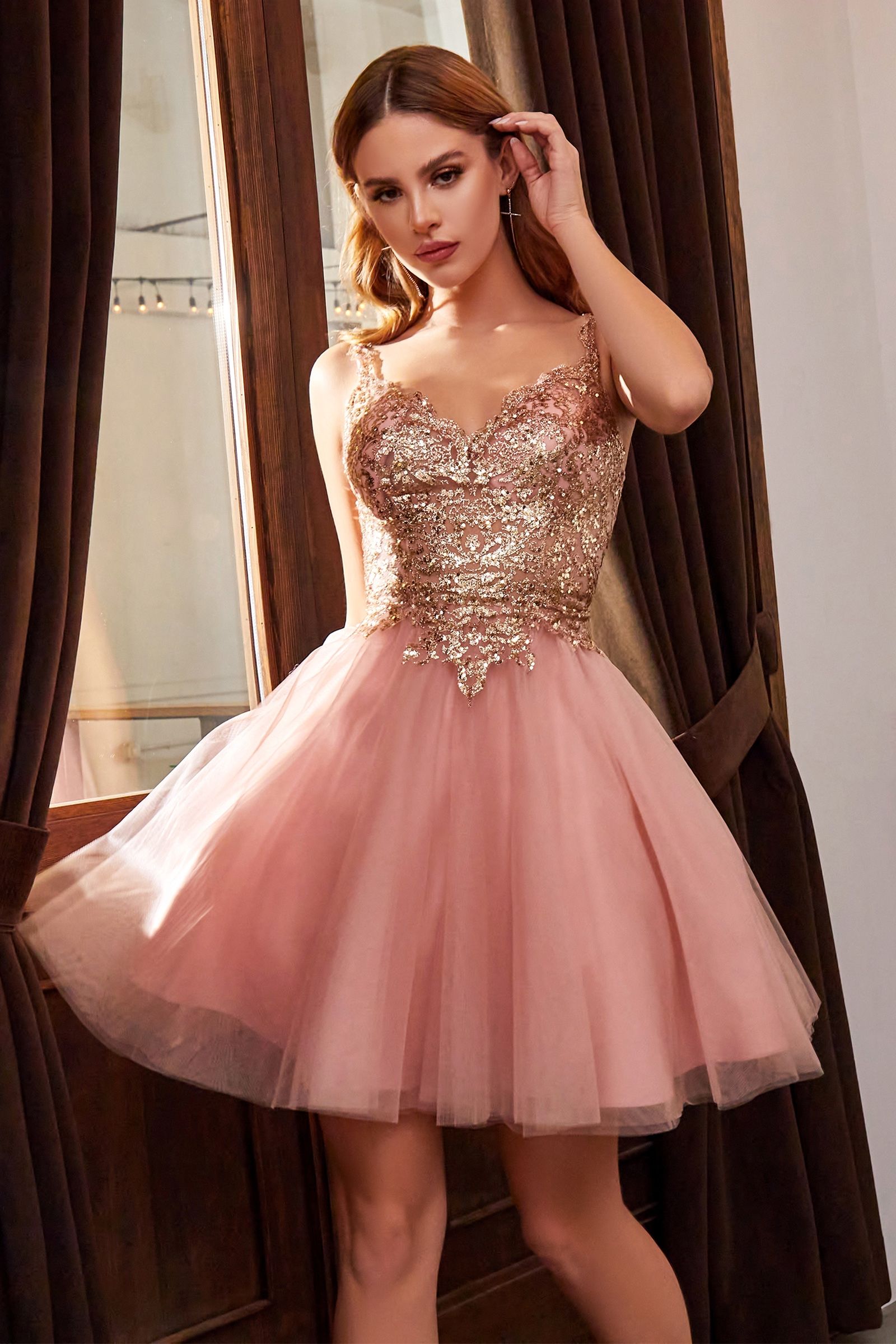 Short Layered Cocktail Dress-4