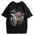 Hip Hop Vintage Washed T-Shirt Men Japanese Anime Boy Graphic Harajuku Streetwear Cotton Summer Tee-1