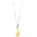 Pale yellow jasper long necklace