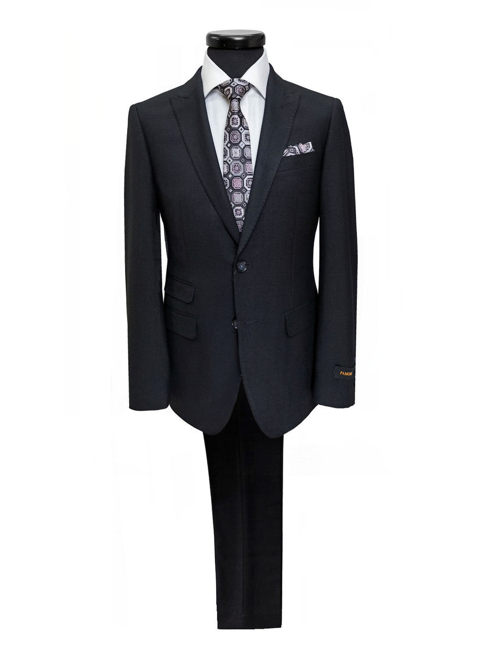 Black Two Button Slim Fit Suit-0