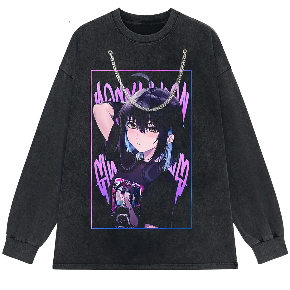 Women's Japanese Anime T-Shirt Y2K Harajuku Hip Hop Short Sleeve Summer Top-1