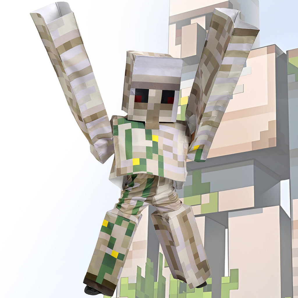Golem Children's Cosplay Costume My World Game Minecraft Performance Costume Halloween Outfit