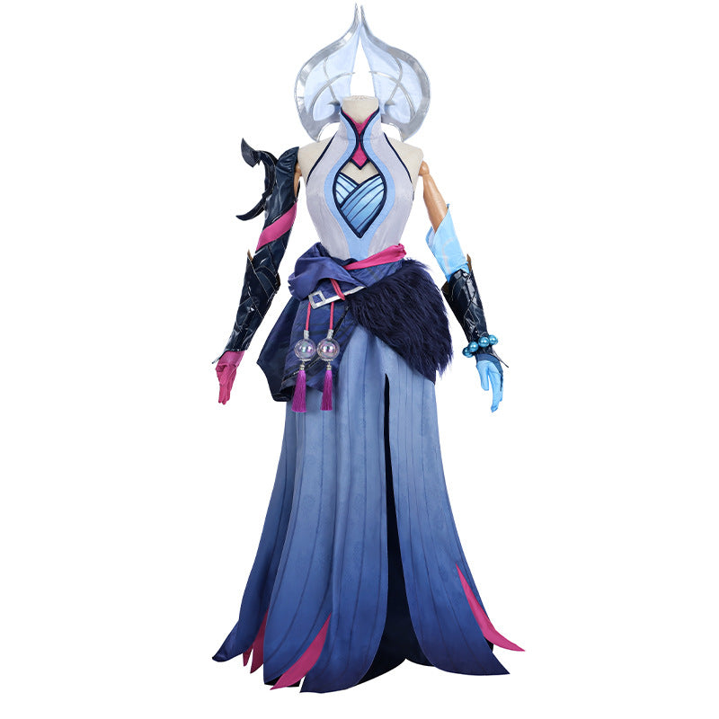 LOL League of Legends cosplay costume game, Pure Snow Moon, Mogana cosplay costume game, complete set for women in C server