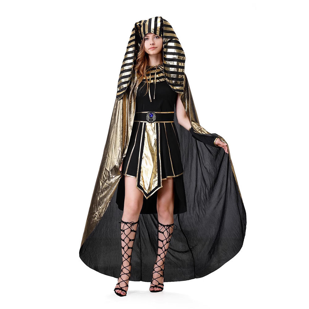Halloween Couple Egyptian Costume Cosplay Pharaoh and Queen Outfit Men Women Ancient Greek Roman King Queen Performance Adult